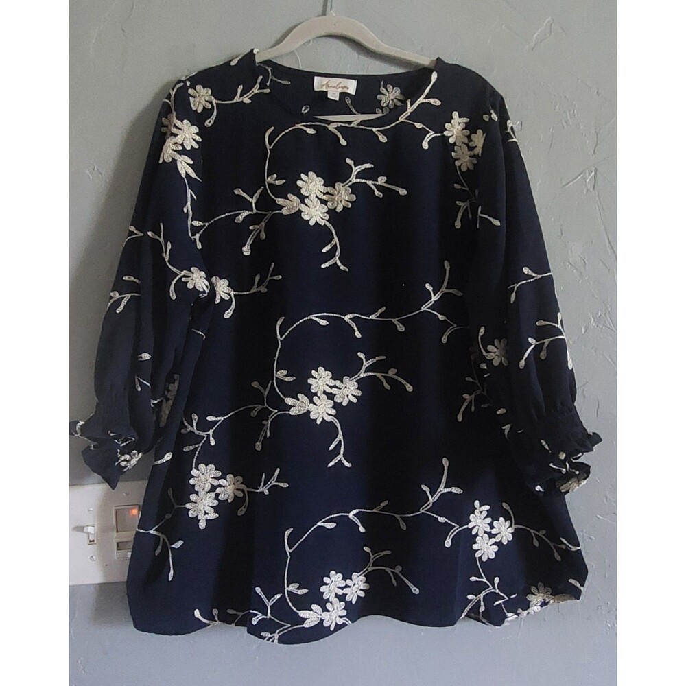 Anneliese Blouse Women 2X Embroidery, Boho